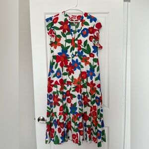 Entro Floral Tiered Maxi Dress with Ruffle Sleeves
